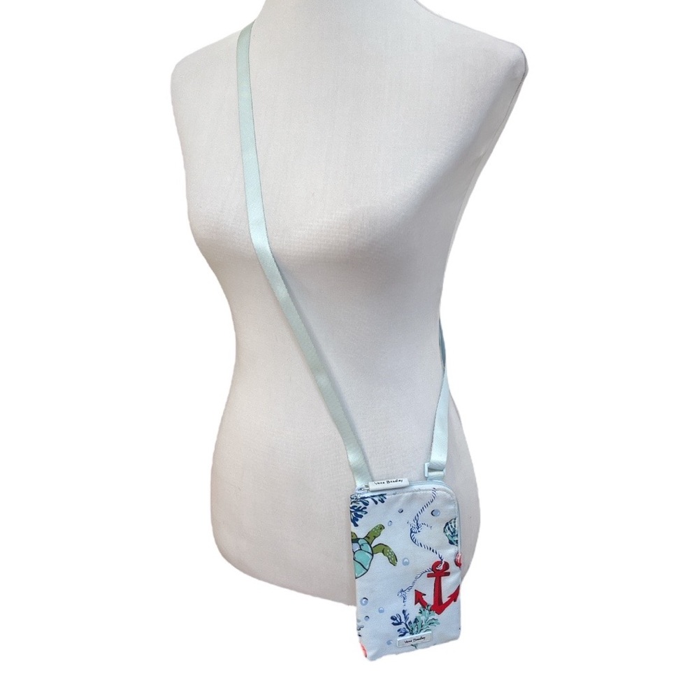 Vera Bradley Lighten Up RFID Anchors Aweigh Cellphone Crossbody Blue